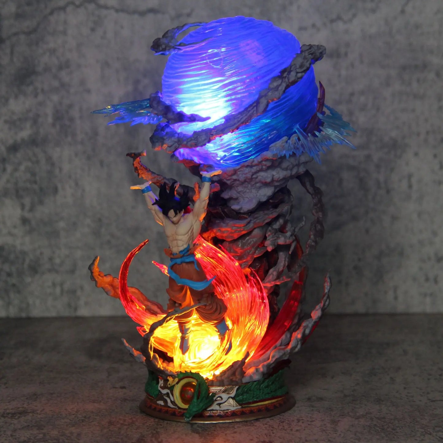New 23cm Dragon Ball Anime Figure Son Goku Super Genki Bomb Luminous Figures Dbz Gk Figurine Pvc Statue Model Collectible Gifts