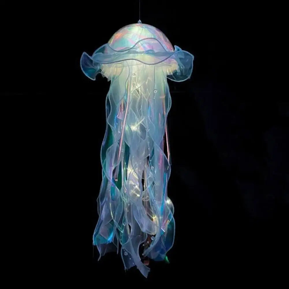 5PCS Jellyfish Bedroom Night Light Lamp Button Battery Hanging Atmosphere Decoration Lamp with Ribbon&Bead for Girl Bedroom 2024