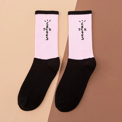 Mid Tube Cotton Socks for Sports Skateboarding with Unique Ghost Face Role-playing Design colour socks