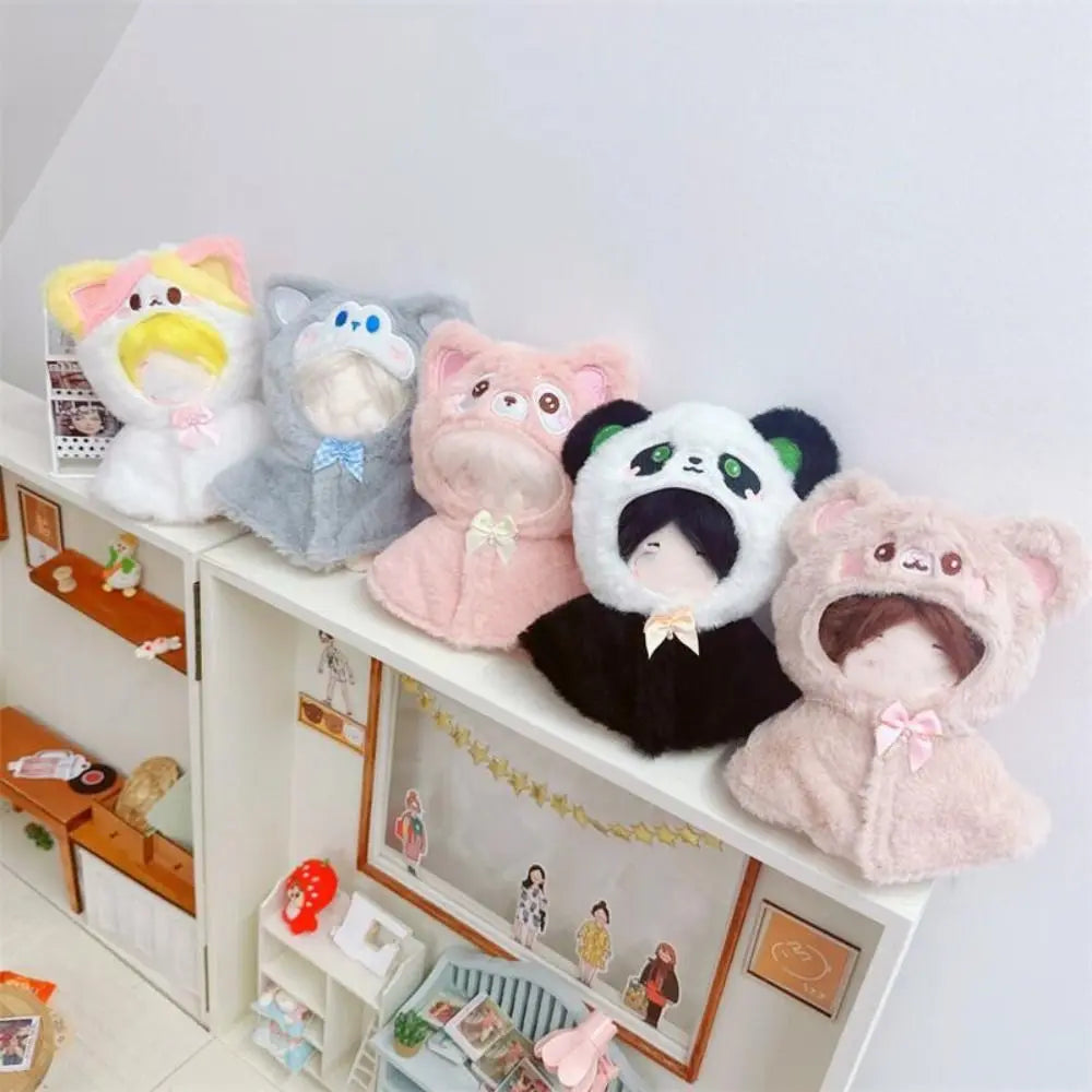 10CM Doll Plush Cloak Gift Toys Accessories Cotton Stuffed Dolls Doll Clothes Plush Outfit Replaceable Cartoon Animal Shawl