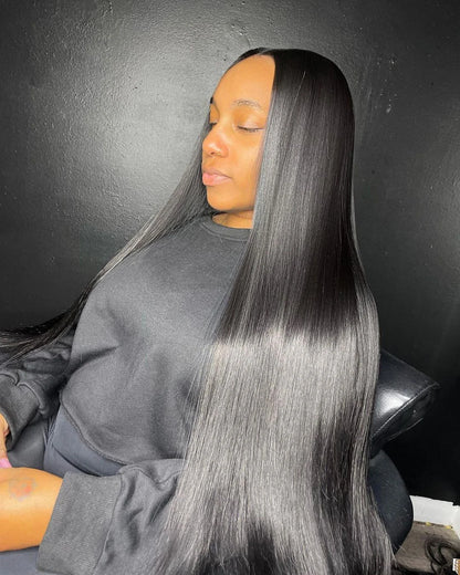 300% High Density 40 46 Inch Bone Straight 13x6 HD Lace Front Wigs Human Hair Brazilian 13x4 360 Full Lace Frontal Wig Pre Pluck