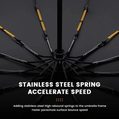 12 Bone Black Glue Fully Automatic Umbrella With Thick And Durable Keel Three Fold Umbrella UV Resistant Folding Umbrella