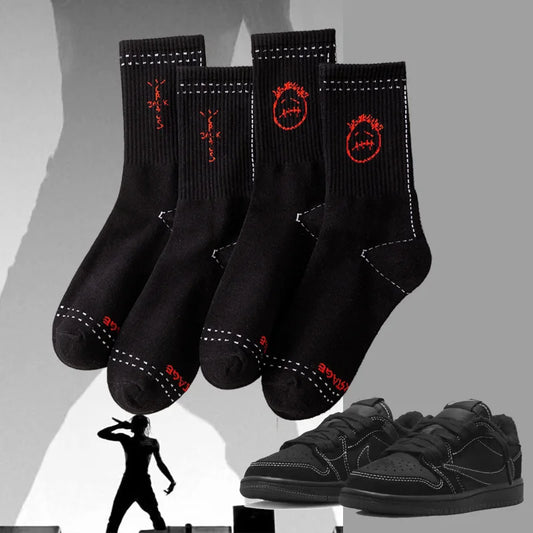 Mid Tube Cotton Socks for Sports Skateboarding with Unique Ghost Face Role-playing Design colour socks