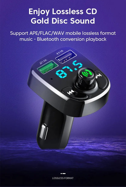 LED MP3 Car Bluetooth FM Audio Receiver Hands-Free Bluetooth 5.0 Transmitter 2.1A 3.1A QC3.0 PD Type C Dual USB Car kit Charger