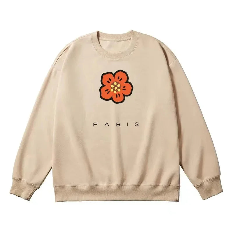 Autumn/Winter  Korean Version Best Seller Tops Cotton Hoodie Brand Flowers Printing Quality  Women Lover Long Sleeve Tracksuit