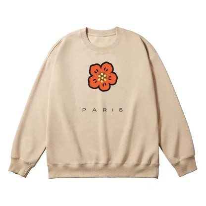 Autumn/Winter  Korean Version Best Seller Tops Cotton Hoodie Brand Flowers Printing Quality  Women Lover Long Sleeve Tracksuit