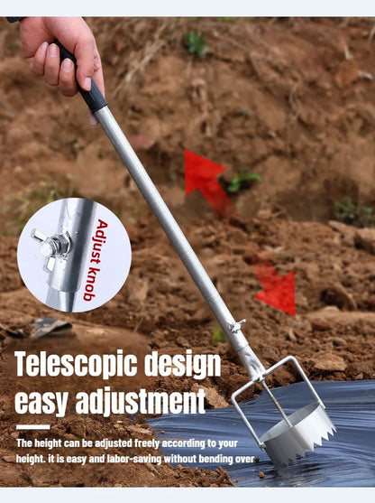 Durable Metal Film Puncher Vegetable Planting and Transplanting Agricultural Film Breaker Plastic Films Puncture Gardening Tool