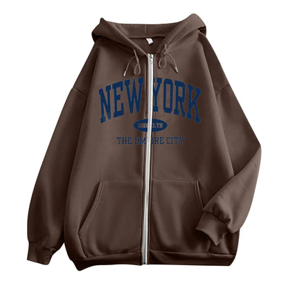 Streetwear Basic Hooded Sweatshirt Women's Casual Long Sleeve Track Jackets With Pockets Cropped Sweaters Hoodies For Women