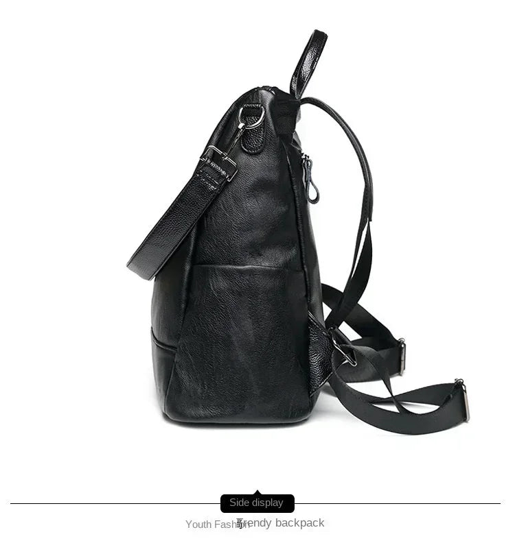1/3Pcs Genuine Leather Backpack Women's Travel Bag Fashion Women's Fashion Bag Tide Casual Fashion Soft Leather Shoulder Bag