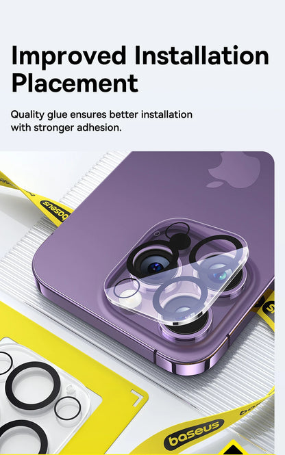 Baseus 2Pcs Camera Lens Protector For iPhone 15 14 13 Pro Max Tempered Glass Lens Glass For iPhone 14 13 12 Lens Protection Film