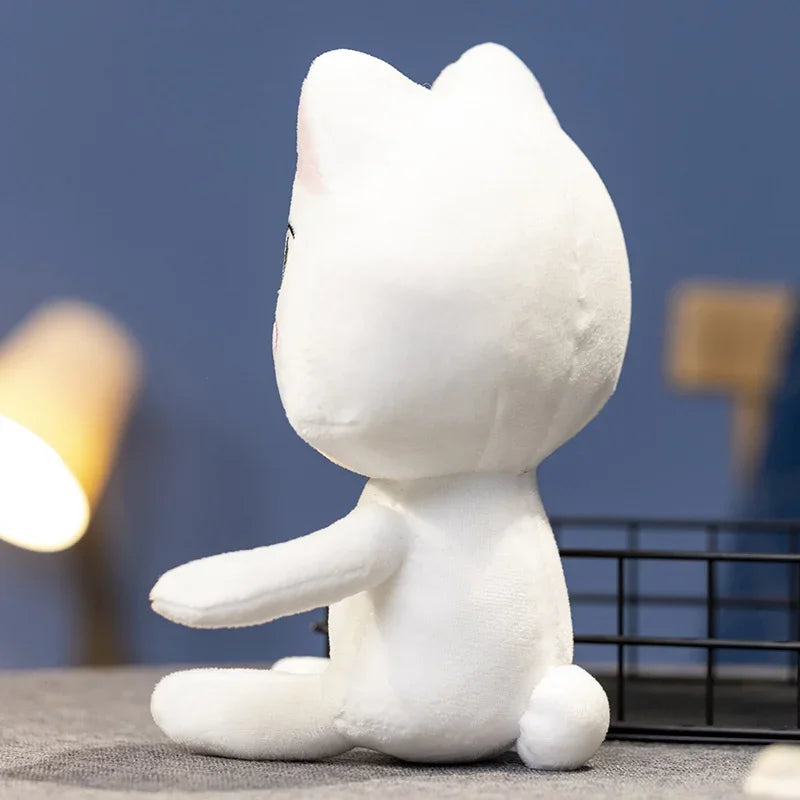New Toro Inoue Cat Plush Anime Game Doll Stuffed Kittens Plushie Cartoon Couple Black and White Cats Decor Gift Toys for Kids