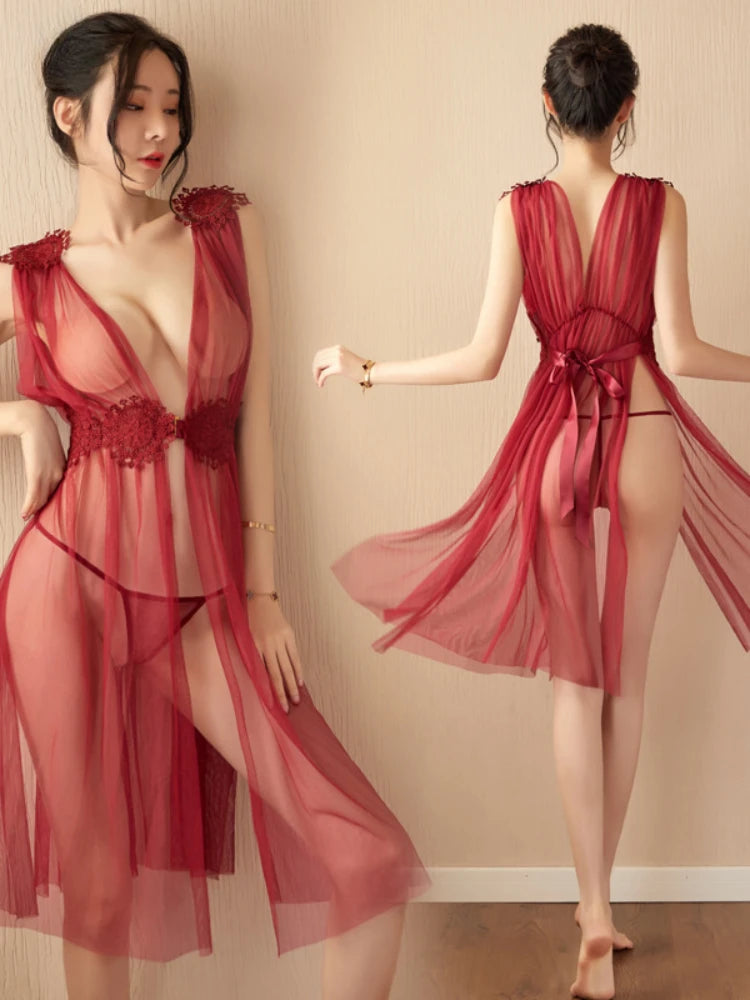 Sexy Lingerie Women Transparent Eroticism Casual Sexual Nightdress Babydoll Silk Dress Teddy Erotic Underwear Exotic Sleepwear