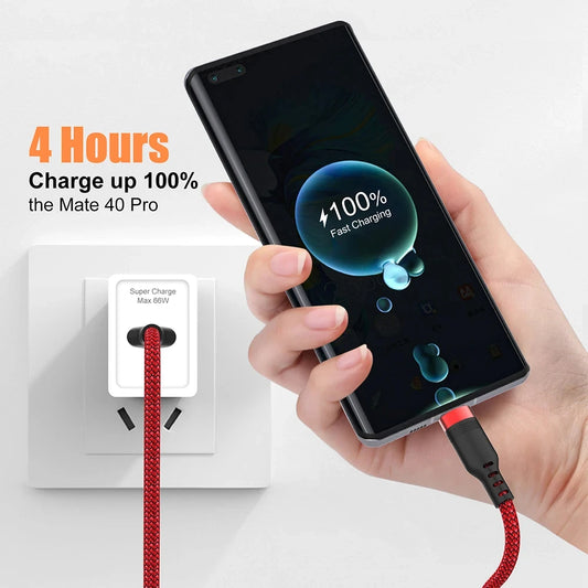 NNBILI 6A Extra Long Data Cable Nylon USB C Fast Charging Cable for Samsung Huawei Xiaomi Data Wire Cord Charger Cables 5m/8m