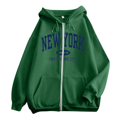 Streetwear Basic Hooded Sweatshirt Women's Casual Long Sleeve Track Jackets With Pockets Cropped Sweaters Hoodies For Women