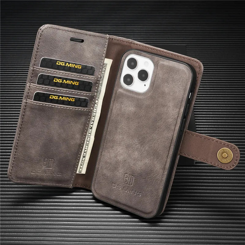 Detachable Magnetic Leather Phone Case for IPhone 16 Pro Max 15 12 13 11 14 Plus XS XR X SE 2022 Wallet Card Holder Cover Coque