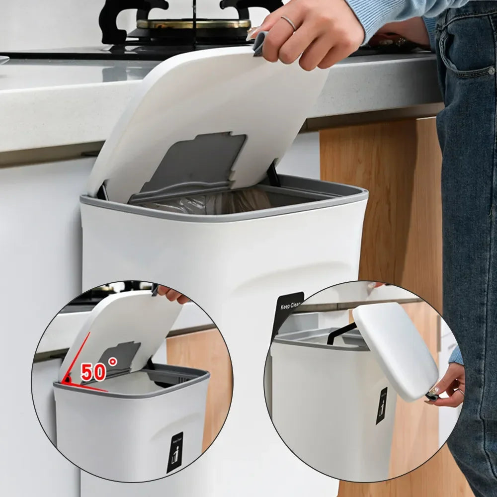 7/9L Wall Mounted Trash Can Household Galley Waste Bin Hanging Bathroom Trash Can With Lid Food Garbage Bin Kitchen Accessories
