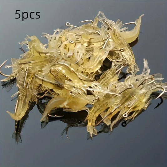 510/20pcs Goture Shrimp Lures For Freshwater Saltwater, Luminous Shrimp Bait Set With Sharp Hook And Bead