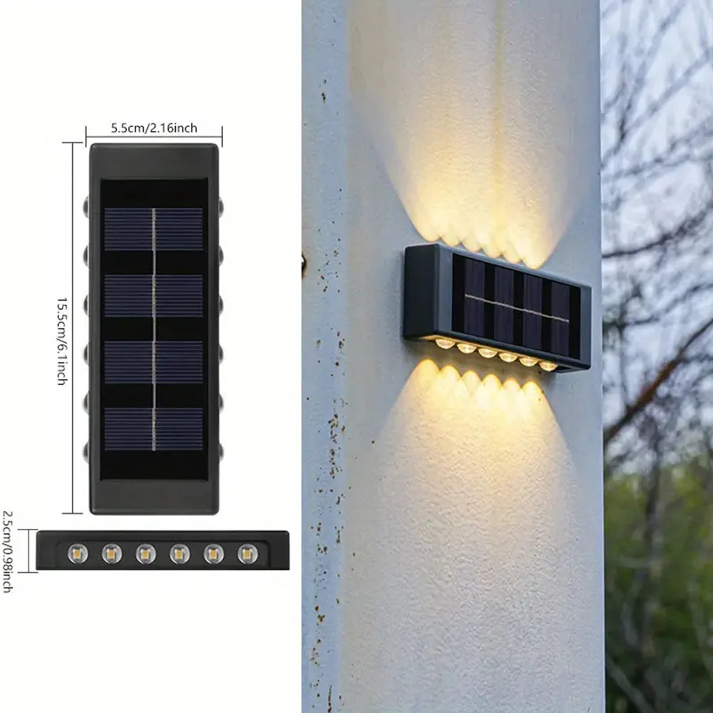 1pc 2/4/6/8/10/12LEDs Solar LED Wall Lights, Outdoor Wall Lamp For Garden, Patio, Ambient Light
