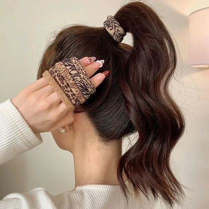 5-100Pcs High Elastic Leopard Print Hair Rope Women Fashion Pony Tails Holders Girls Towel Hair Ties Hairs Accessories Headwear