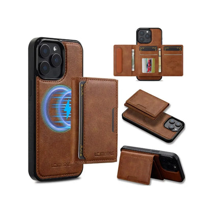 Detachable Wallet Case For iPhone 16 Pro Max 15 14 Plus 13 12 11 XS XR X 7 8 SE 2022 2020 2024 For MagSafe Card Holder Cover