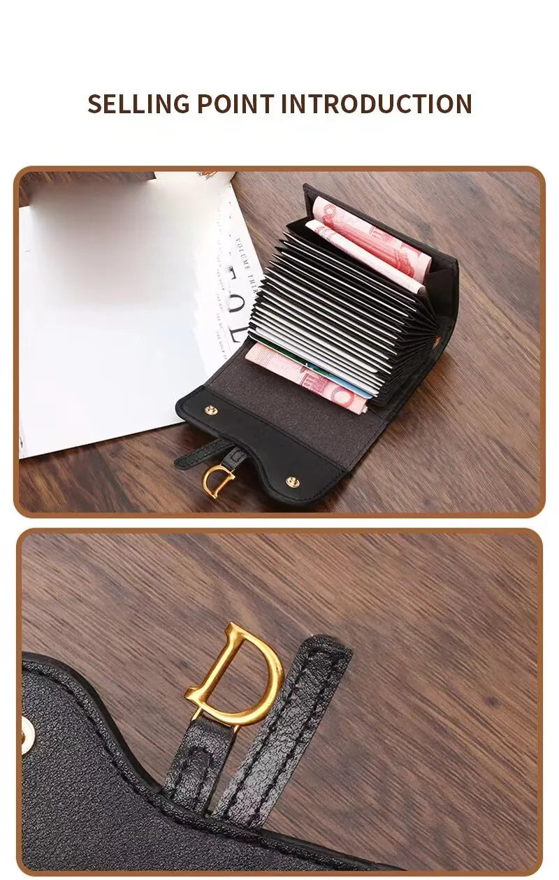 Women Luxury Card Holder Short Walet MiniPU Letter Wallet Multi Card Card Holder SmalMulti Functiona Clutch Bag