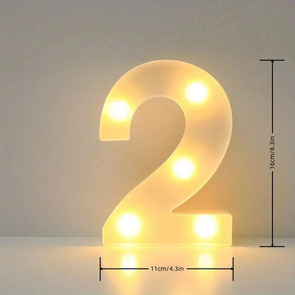 1PC LED Alphabet&Number Lights For Home,Wedding,Proposal,Birthday,Party,Photo Prop, Battery Powered White Decorative Night Light