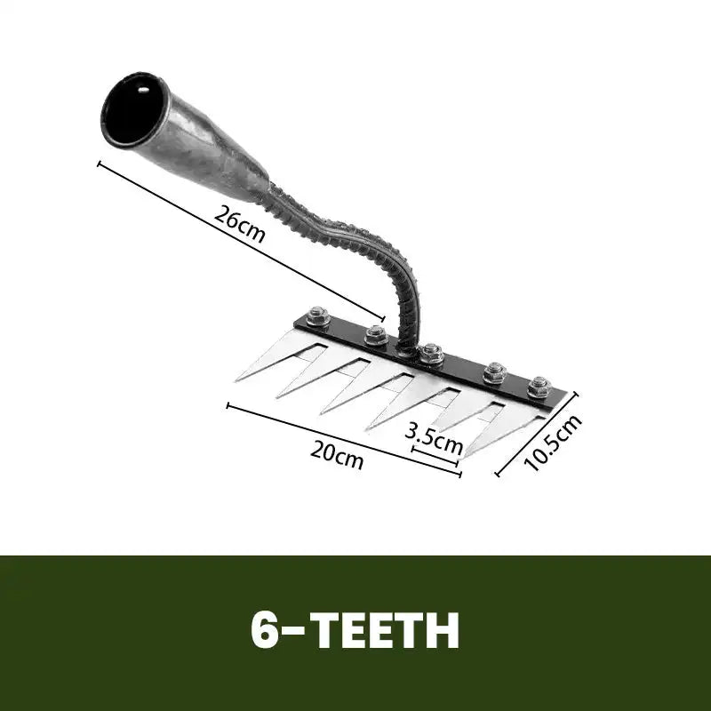 5/6/7/8 Teeth Agricultural Rake Soil Loosening Weeding Tool Manganese Steel Garden Weeding Rake Multi-use Agricultural Straw Hoe