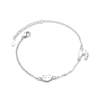 VENTFILLE 925 Sterling Silver Diamond-Studded Butterfly Bracelet Women's Fashion Temperament Flower Adjustable Bracelet