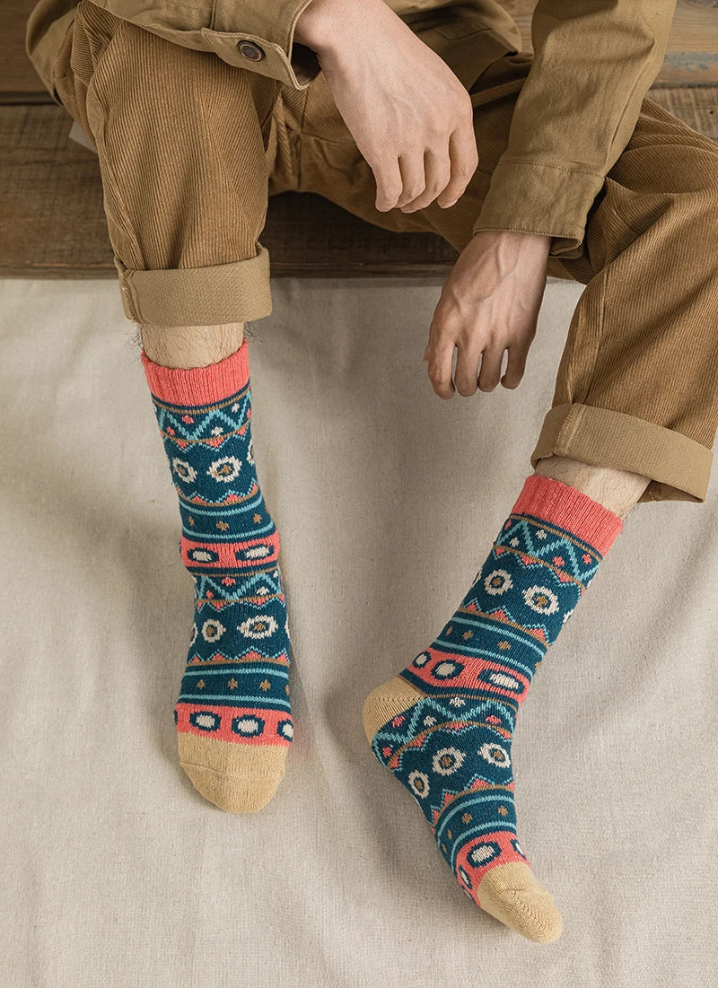 5Pairs New Design Witner Socks Thick Warm Christmas Socks Man Women Couple Socks Free Size 9022