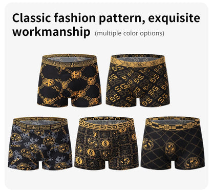 10 Men's Boxer Underwear Black Gold Random Soft And Comfortable Skin-friendly Joker Four Seasons Selling Adolescent Shorts