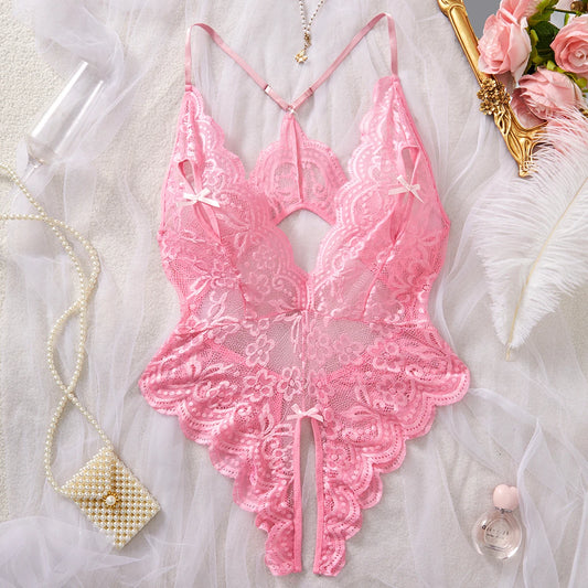 Exotic Costume Teddies Woman Sexy Lingerie Crotchless Sex Underwear Porn Babydoll Dress Hollow Hot Lace Sexy Bodysuit Pijama