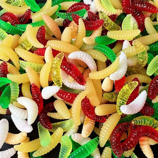 50 mixed soft worms Bread worms maggots soft bait fish bait horse mouth fish bait Fishing bionic bait bread worms smell fishy