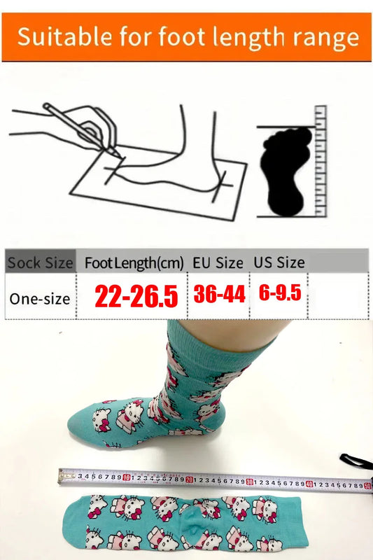 Anime New Fashion Colorful Funny Happy Casual Long Women Socks Dress Harajuku Cute cartoon Cat creative Men Socks Size 35-44