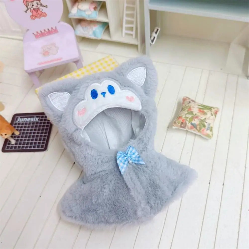 10CM Doll Plush Cloak Gift Toys Accessories Cotton Stuffed Dolls Doll Clothes Plush Outfit Replaceable Cartoon Animal Shawl