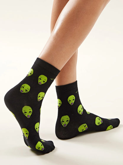 1 Pair Women's Cartoon Casual Cotton Harajuku  Skateboard Socks