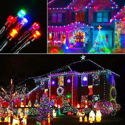 Solar LED String Lights Waterproof with 8 Lighting Modes Twinkling Solar Powered Fairy Lights for Outdoor Christmas Decoration