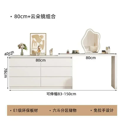 Luxury Dressing Table Drawer White Makeup Mirror Corner Desk Dresser Table Cabinet Organizers Storage Penteadeira Home Furniture