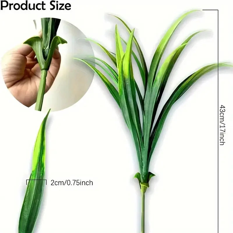 1/4 pieces, UV resistant outdoor artificial plants - tall grass, tropical flowers and shrubs - perfect for year-round and indoor