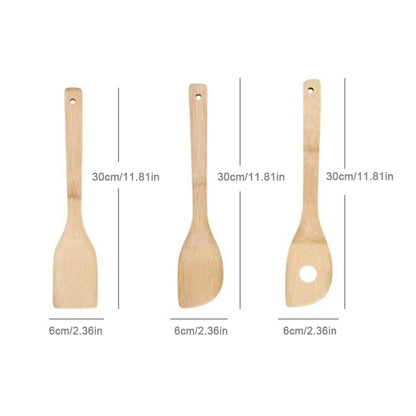 Household Non-Stick Pan Spatula Natural Bamboo Kitchen Spatula Spoon Cooking Utensils Dinner Food Wok Shovel Kitchen Accessories