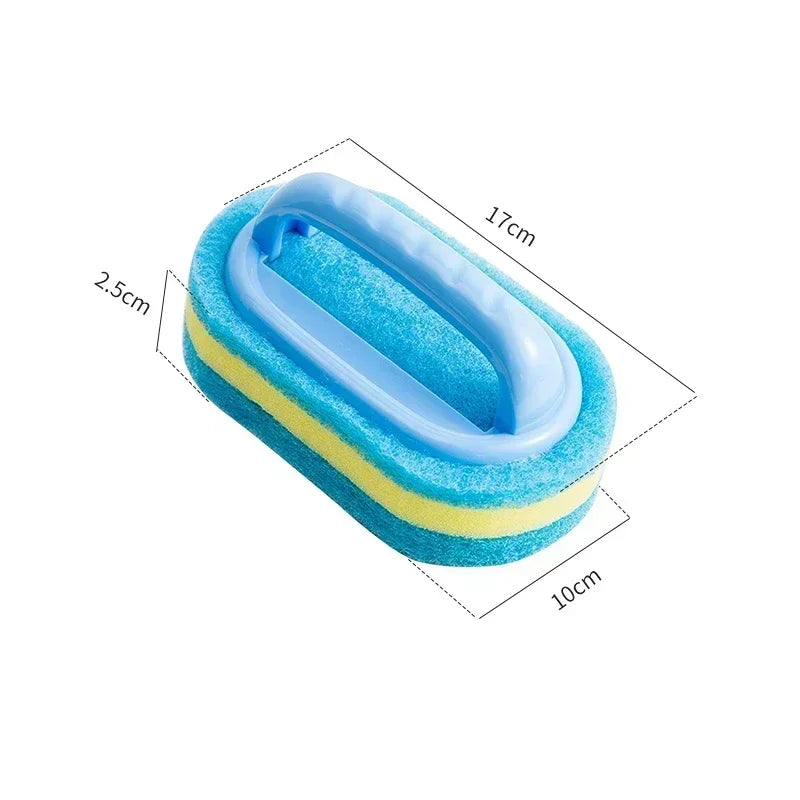 Kitchen Bathroom Toilet Cleaning magic sponge Glass Wall Cleaning  Bath Brush Handle Sponge Ceramic Window Slot Clean Brush