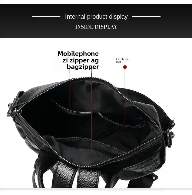 1/3Pcs Genuine Leather Backpack Women's Travel Bag Fashion Women's Fashion Bag Tide Casual Fashion Soft Leather Shoulder Bag