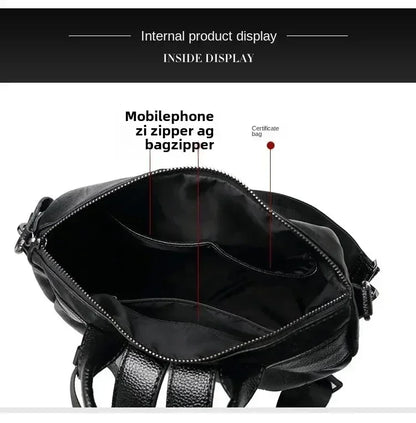 1/3Pcs Genuine Leather Backpack Women's Travel Bag Fashion Women's Fashion Bag Tide Casual Fashion Soft Leather Shoulder Bag