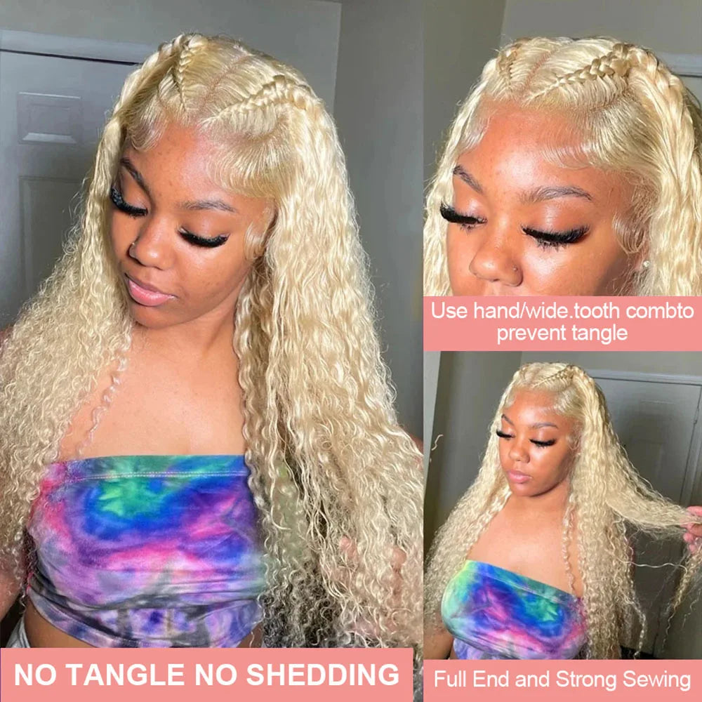 613 HD Lace Frontal Wig 13x4 Deep Loose Wave Transparent Remy Color Front Human Hair Wig 13x6 Blonde Water Curly Human Hair Wig