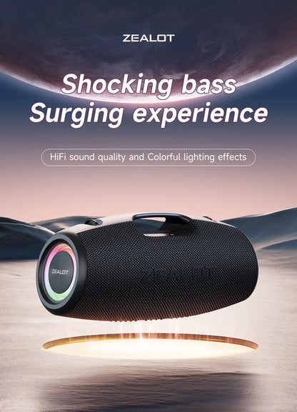 ZEALOT-S78 120W Portable Bluetooth Speaker Outdoor Party Speaker Big Loud Speaker Excellent Bass Performace Hifi speaker