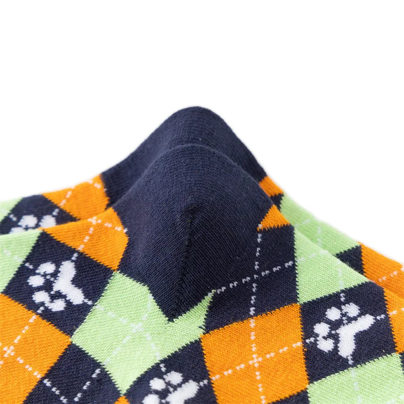 1 Pairs New Funky Skull Socks Men Tiger Cartoon Alien Novelty Hip Hop Orange Crazy Trend Socks Gift