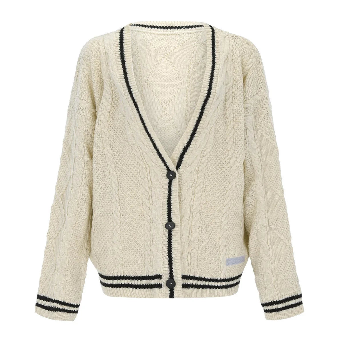 Knit Print Winter Cardigan Sweater Chic Vintage Star Preppy Long Sleeve Autumn V Neck Aesthetic Retro Single Breasted Sweaters