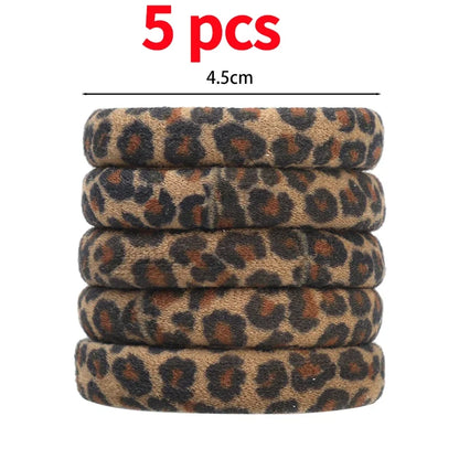 5-100Pcs High Elastic Leopard Print Hair Rope Women Fashion Pony Tails Holders Girls Towel Hair Ties Hairs Accessories Headwear