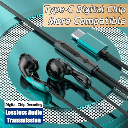 9D HIFI Heavy Bass Waterdrop Style Wired Earphones 3.5MM AUX/Type-C Digital Chip Headsets For Samsung Xiaomi Android Tablet PC