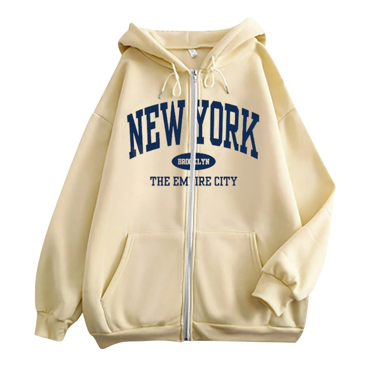 Streetwear Basic Hooded Sweatshirt Women's Casual Long Sleeve Track Jackets With Pockets Cropped Sweaters Hoodies For Women