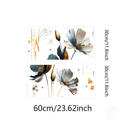 1PCS Simulation Three-Dimensional Relief Texture Flowers Bedroom Home Decoration Wall Stickers Self-Adhesive